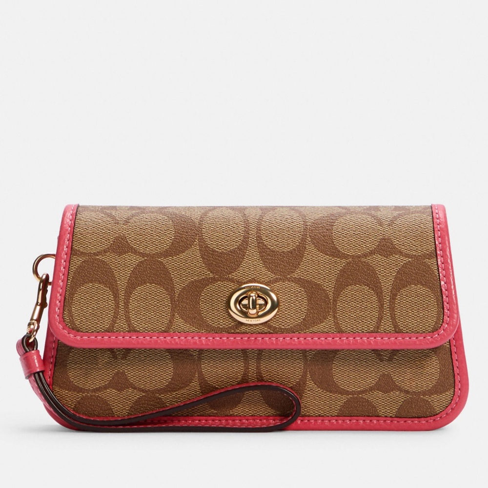 COACH ORIGINALS WRISTLET IN SIGNATURE CANVAS BAG